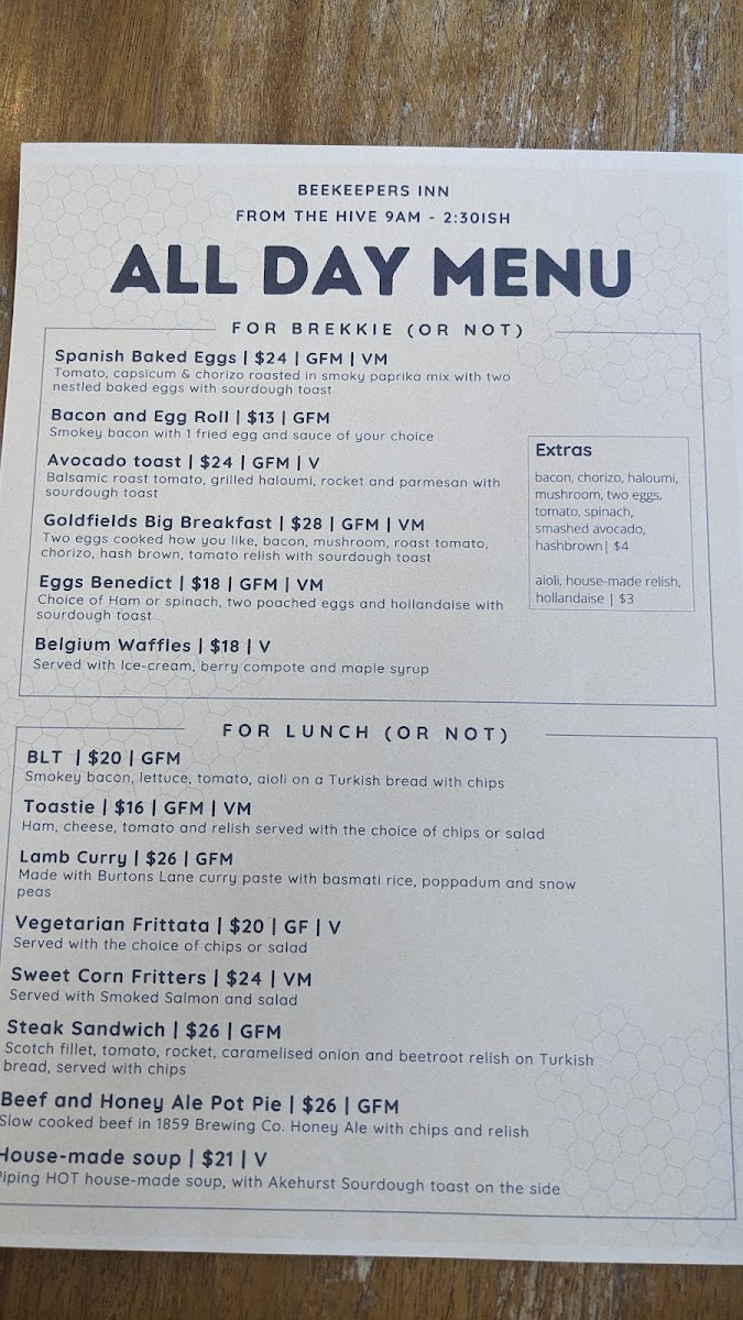 Menu The Beekeeper's Inn-2